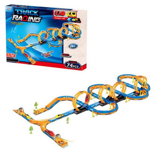  Staza za autiće MEGA Race Track - 74 kom - šarena Cene