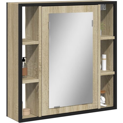 vidaXL Kopalniška omarica z ogledalom sonoma hrast 60x16x60 cm Cene