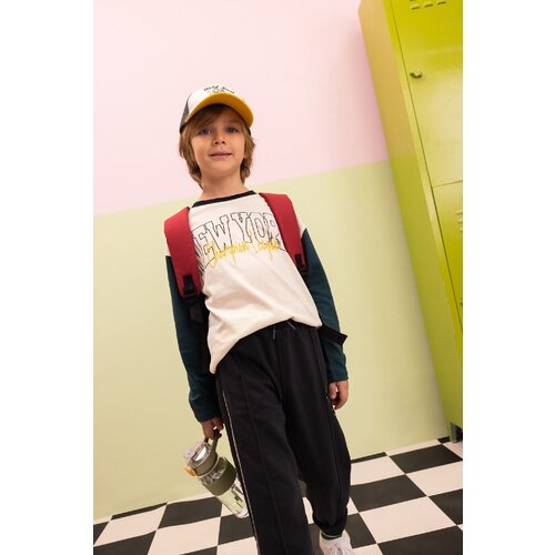 Defacto Boy's Oversize Fit Crew Neck Long Sleeve T-Shirt Cene