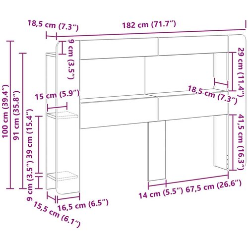  Glava kreveta s ormarićem s pohranom Konstrukcijsko drvo - Crna 160 cm Slike