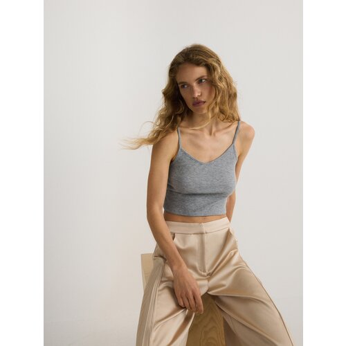 Reserved - Top s naramenicama - light grey Slike