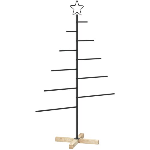  Metalna božićna jelka KUOPIO 125 cm Čelik Crna Slike