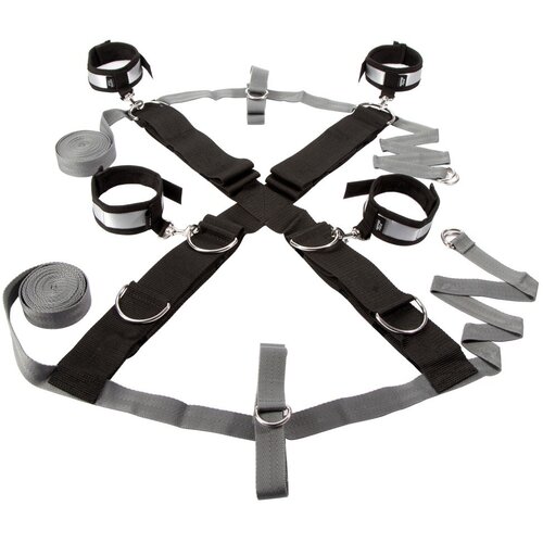 SuperLove Bondage Perfect Over the Bed Cross Restraint Set Slike