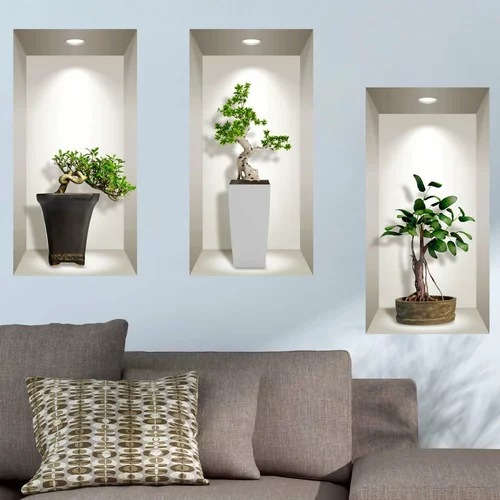 Ambiance 3 3D stenske nalepke Bonsai Plants