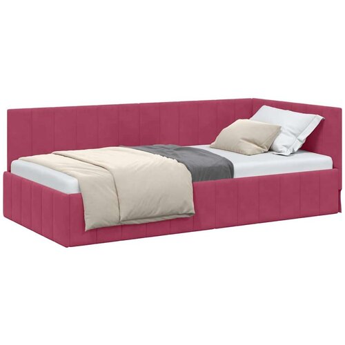 VidaXL Kutni okvir kreveta boja crnog vina 90 x 190 cm Bar&amp;scaron;un Slike
