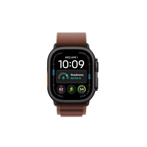 Apple watch ultra 4 gps + cellular 49mm black titanium case with burgundy alpine loop - l (MJC24SE/A) Slike