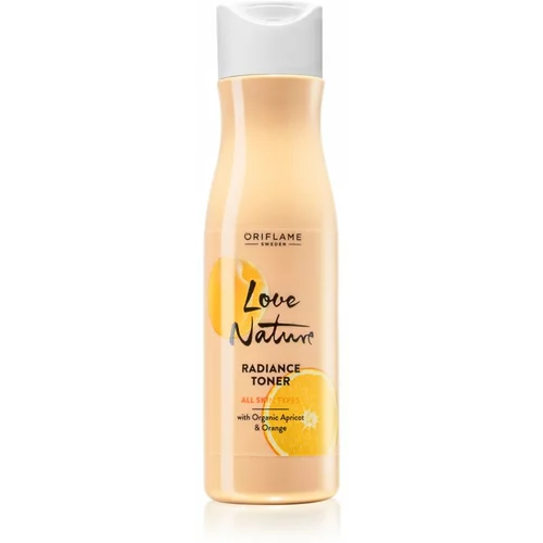 Oriflame Love Nature Organic Apricot & Orange posvetlitvena voda za obraz za hidracijo kože in zmanjšanje por 150 ml