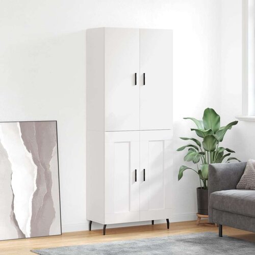  Visoka komoda bijela 69 5x34x180 cm konstruirano drvo Cijene