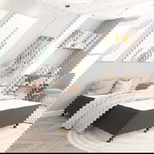  Od tkanine s oprugama tamnosivi 120 x 200 cm Slike