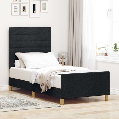  Crni Tkani Krevet S Okvirom 90x190 cm Cijene