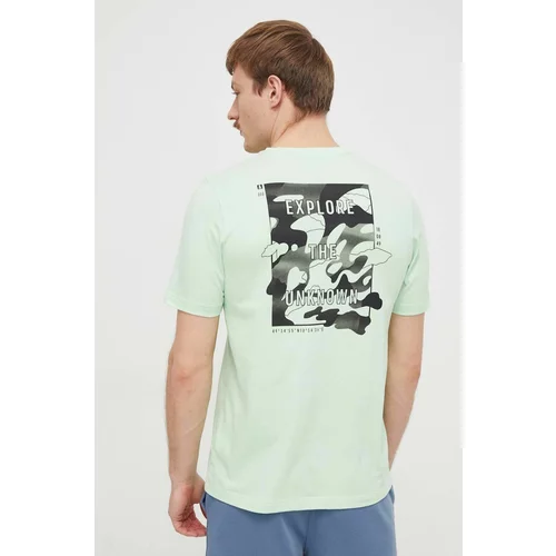 Adidas Bombažna kratka majica moški, zelena barva