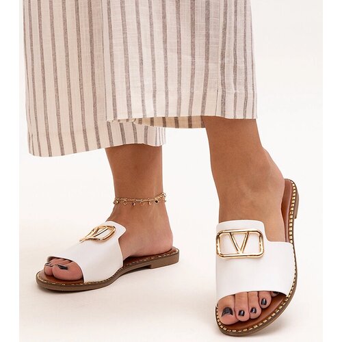 Gemre White slides with a buckle Mariza Cene