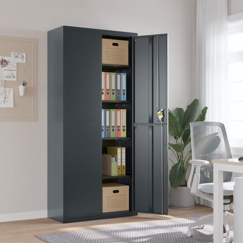 VidaXL Arhivska omara antracitna 90x40x200 cm jeklo Slike
