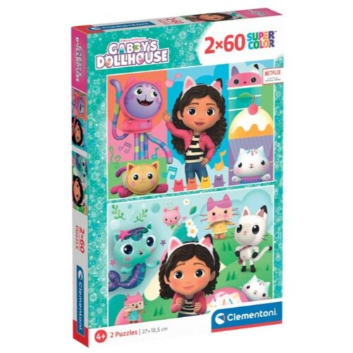 Clementoni Puzzle 2X60 Gabbys Dollhouse Cene