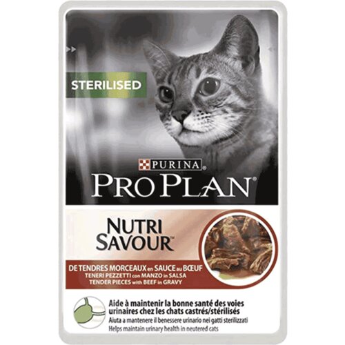 Pro Plan Nutri Savour Sterilised Govedina, 85 g Slike