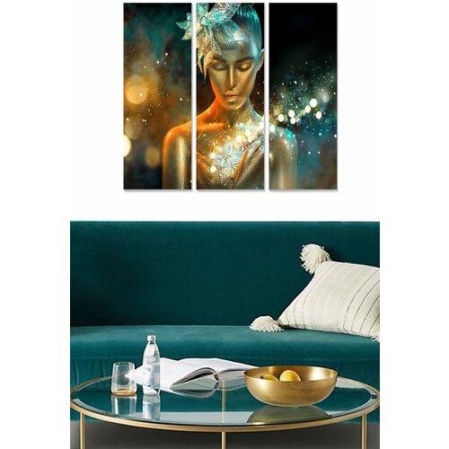 Wallity MDF1170209989 multicolor decorative mdf painting (3 pieces) Cene