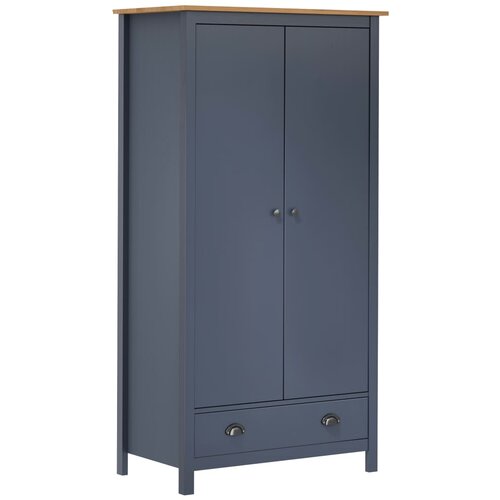 vidaXL Garderobna omara z 2 vrati Hill Range siva 89x50x170cm borovina Cene