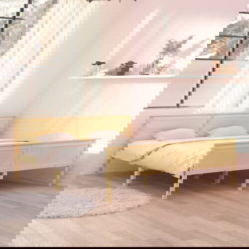 The Living Store Posteljni okvir iz trdne borovine 180x200 cm - Posteljni Okvir, (21524874) Slike