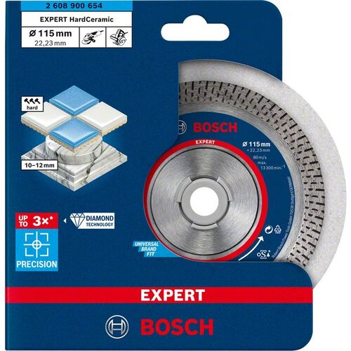 Bosch PROFESSIONAL diamantna rezalna plo&amp;scaron;ča EXPERT HardCeramic, 115x22,23x1,4x10mm 2608900654 Slike