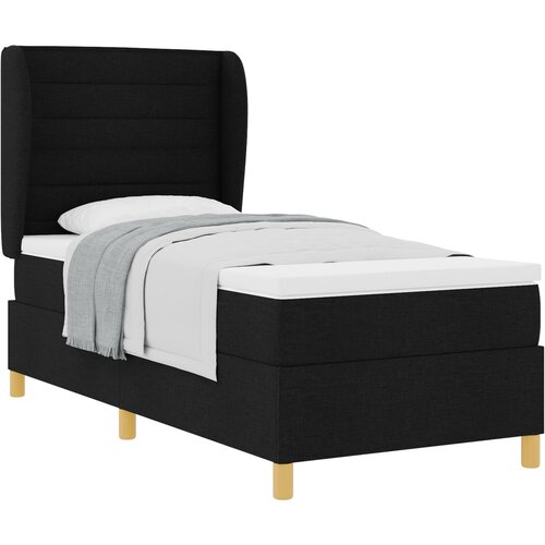 vidaXL Box Spring Krevet s Madracem Crni 80x200 cm Tkanina Cene
