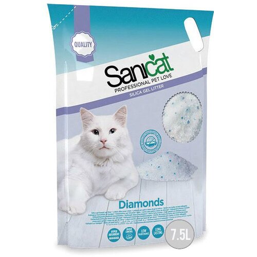 Sanicat Upijajući silikonski posip za mačke Diamonds 5l Slike