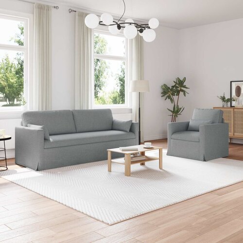  Set sofe 2 pcs Svijetlo siva 198 x 78 x 80 cm tkanina Cene