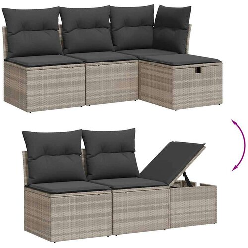 VidaXL 6-dijelni set vrtnih sofa od poliratana s jastucima svjetlosivi Slike