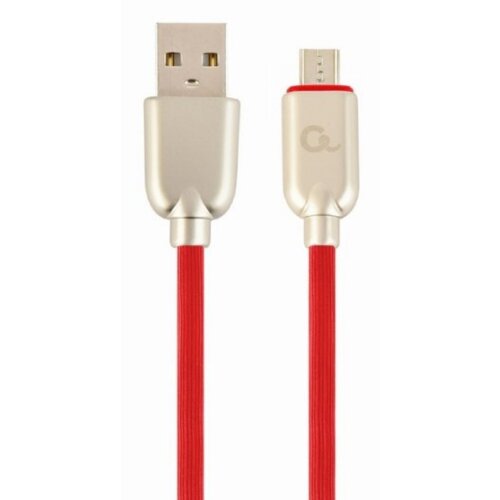 Gembird CC-USB2R-AMmBM-2M-R microUSB Premium gumijasti polnilni in podatkovni kabel 2m Rdeča, (5000136443) Cene