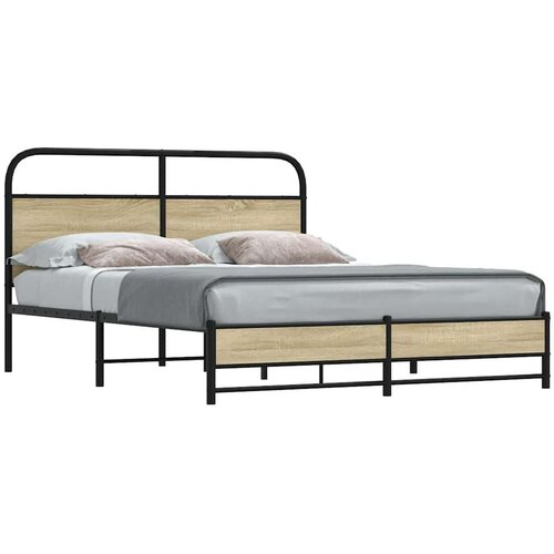  Posteljni okvir brez vzmetnice 150x200 cm sonoma hrast inž. les, (21609574) Slike