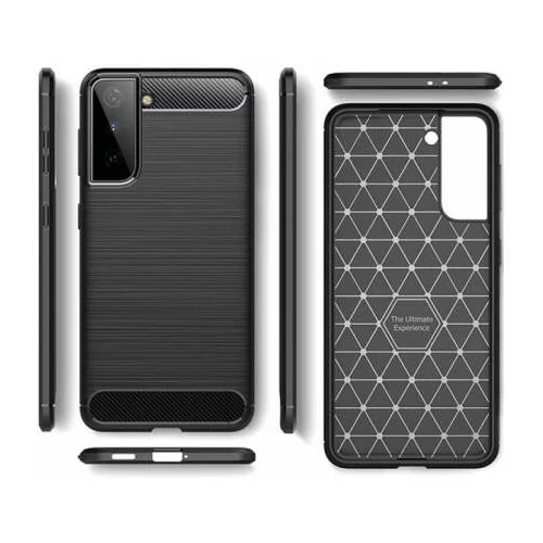  Gumijasti / gel etui Carbon za Samsung Galaxy S21 - črni