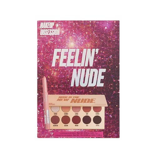 Makeup Obsession feelin´ Nude darovni set paleta sjenila za oči Nude Is The New Nude 13 g + olovka za usne Matchmaker Lip Crayon 1 g Moon