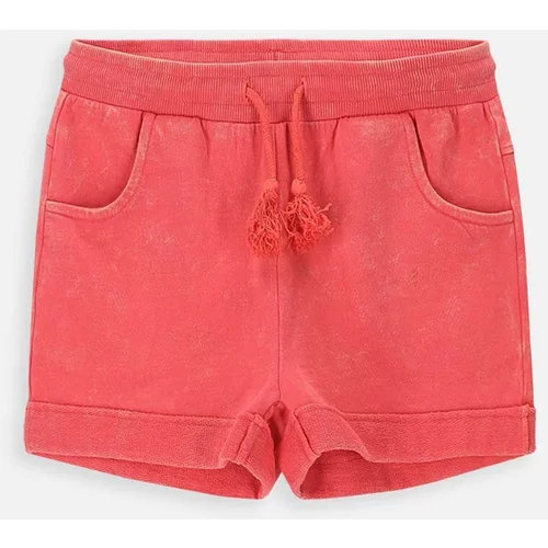Coccodrillo Dječje pamučne kratke hlače boja: crvena, bez uzorka