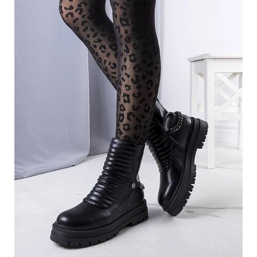 Gemre Black insulated ankle boots with chain Pareda Cene