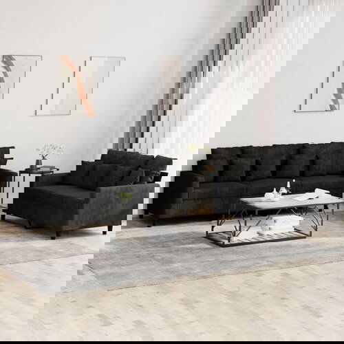 VidaXL 2-dijelni set sofa s jastucima crni bar&amp;scaron;unasti Slike