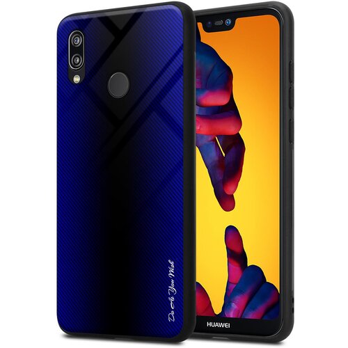 Cadorabo Ohi&scaron;je, združljiv s Huawei - Stripe Optics v kobaltu vijolični - za&scaron;čitni pokrov iz silikona TPU in hrbet iz kaljenega stekla, (20570903) Cene