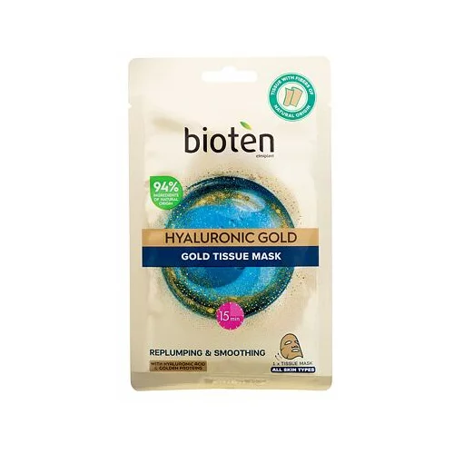 Bioten Hyaluronic Gold Tissue Mask tekstilna maska s hijaluronskom kiselinom i zlatnim proteinima 25 ml