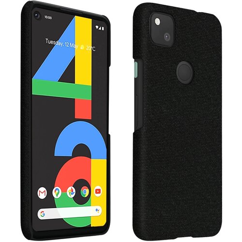 AVIZAR Ovitek iz blaga za Google Pixel 4A, trda za&scaron;cita proti udarcem - crna, (20626669) Cene