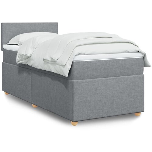 The Living Store Box spring postelja z vzmetnico svetlo siv 100x200 cm blago - Box Spring Postelja, (21428157) Slike