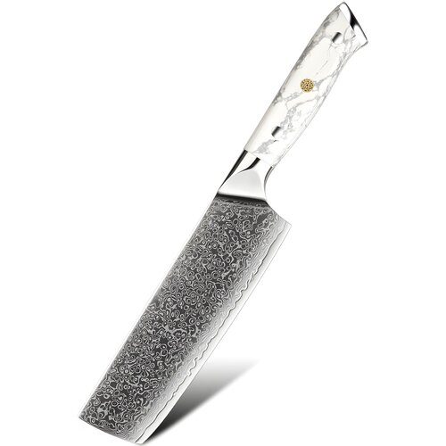 IZMAEL Damaskasti kuhinjski nož YU-37517 - Nakiri / Bijela Cijene