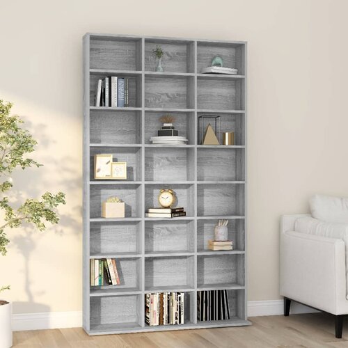 vidaXL Omarica za CD plošče siva sonoma 102x23x177,5 cm konstr. les Cene