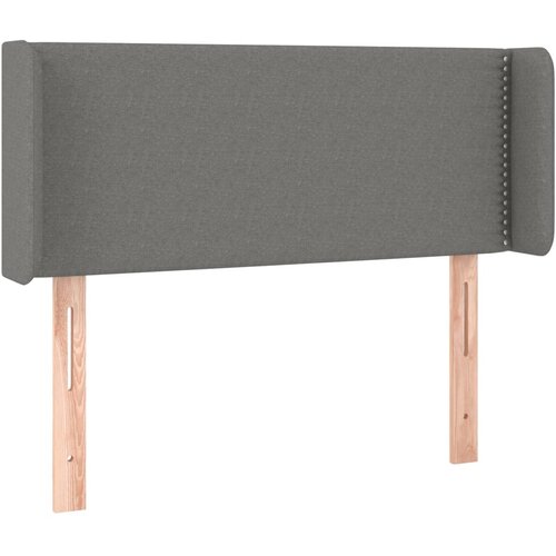 VidaXL Vzglavje z u&amp;scaron;esi temno sivo 93x16x78/88 cm blago, (20737705) Slike