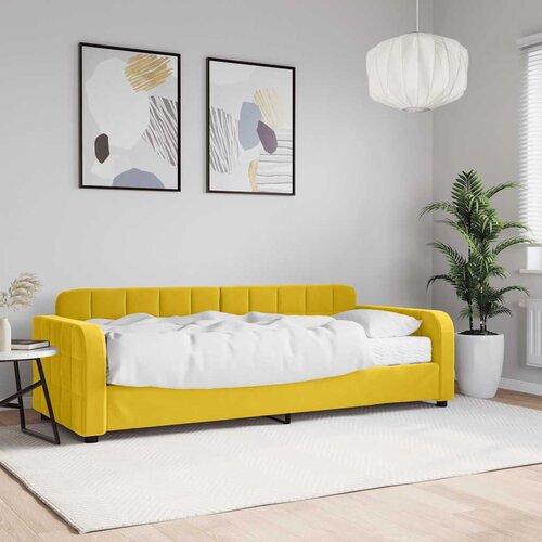  Dnevni krevet s madracem žuti 80 x 200 cm baršunasti Cene
