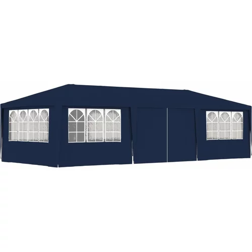  Profesionalen vrtni šotor s stranicami 4x9 m moder 90 g/m²