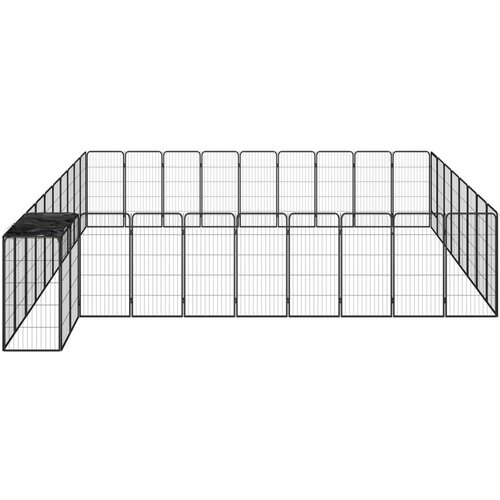  Ograda za pse s 38 panela crna 50 x 100 cm čelik obložen prahom Slike