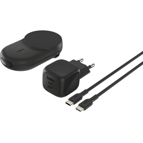 Belkin UltraCharge 25W Qi2 magn. 2-in-1 Lad.klappb.sw. WIZ039kqBK Slike