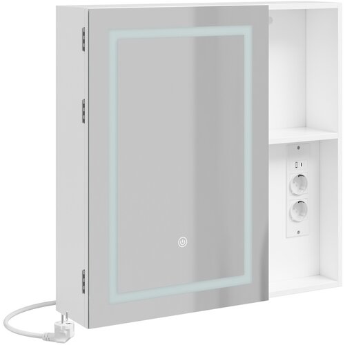 SoBuy Stenska kopalni&scaron;ka omarica z ogledalom LED Bela 60x15,5x60 cm BZR239-E-W, (5000485472) Cene