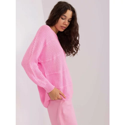 Fashion Hunters Classic pink sweater with a loose fit