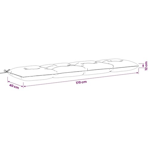  Jastučići za klupe VIANEN 2 kom. 100% poliester Antracit - Antracit 170 x 40 x 12 cm Slike