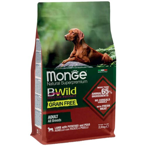 Monge bwild grain free adult dog lamb - hrana za odrasle pse sa jagnjetinom (2,5kg i 12kg) 2,5kg Slike