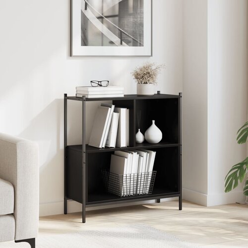  The living store knjižna omara črna 72x28x77,5 cm inženirski les - knjižna omara, (21502967) Cene